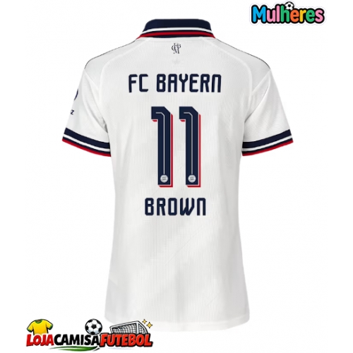 Camisa de Futebol Bayern Munich Nathaniel Brown #11 Equipamento Secundário Mulheres 2026-27 Manga Curta